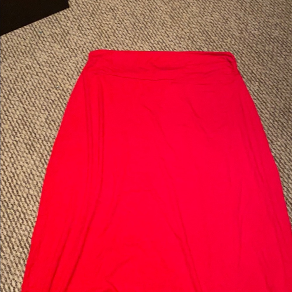 Vibrant red skirt